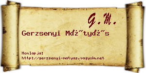 Gerzsenyi Mátyás névjegykártya