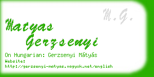 matyas gerzsenyi business card
