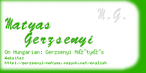 matyas gerzsenyi business card